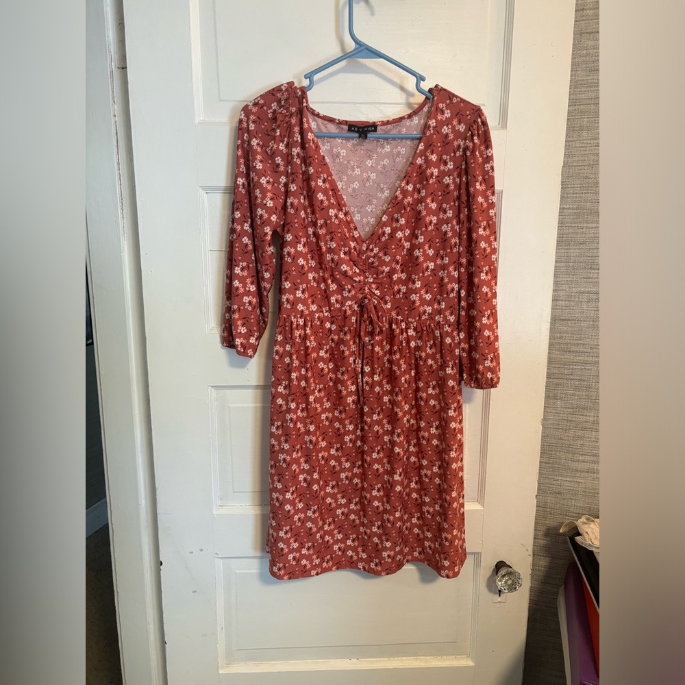 Floral V-Neck Dress in Pink by As U Wish
